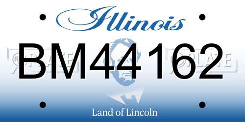 BM44162 Illinois License Plate