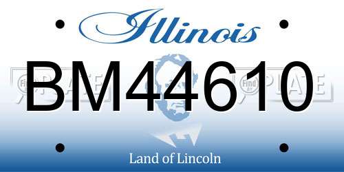 BM44610 Illinois License Plate