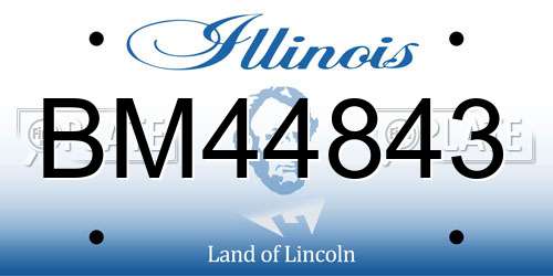 BM44843 Illinois License Plate