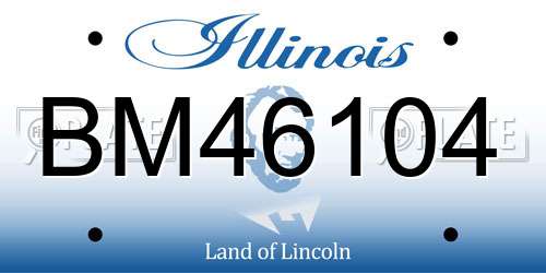 BM46104 Illinois License Plate