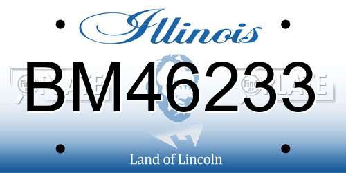 BM46233 Illinois License Plate