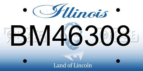 BM46308 Illinois License Plate