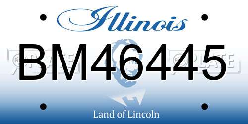 BM46445 Illinois License Plate