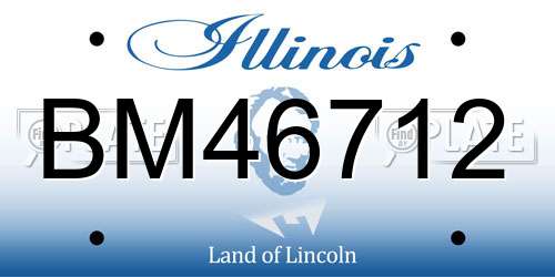 BM46712 Illinois License Plate