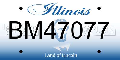 BM47077 Illinois License Plate