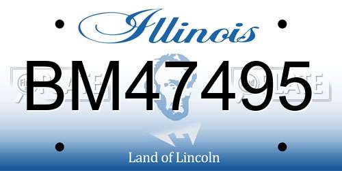 BM47495 Illinois License Plate