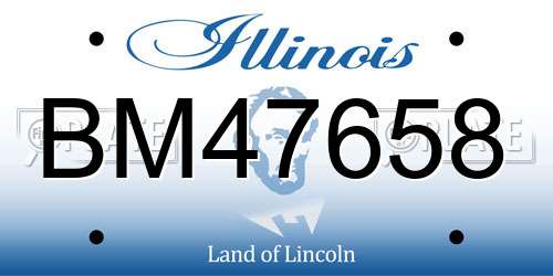 BM47658 Illinois License Plate