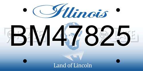 BM47825 Illinois License Plate