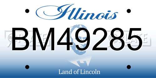 BM49285 Illinois License Plate