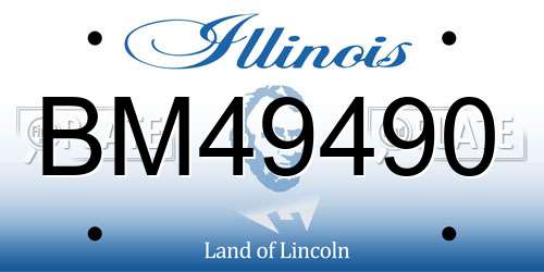 BM49490 Illinois License Plate