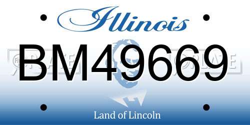 BM49669 Illinois License Plate