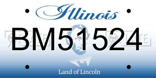 BM51524 Illinois License Plate