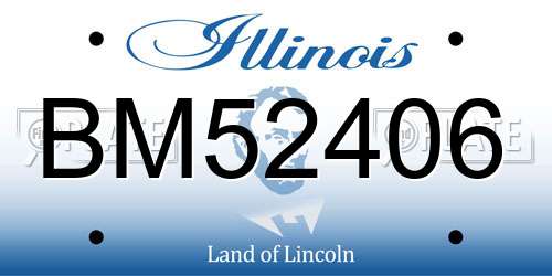 BM52406 Illinois License Plate