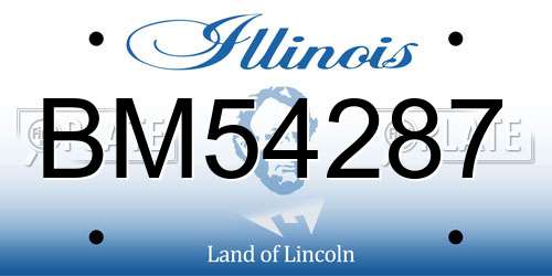 BM54287 Illinois License Plate