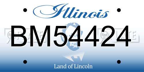 BM54424 Illinois License Plate