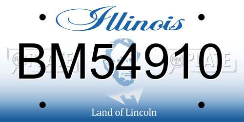 BM54910 Illinois License Plate