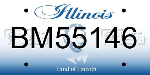 BM55146 Illinois License Plate