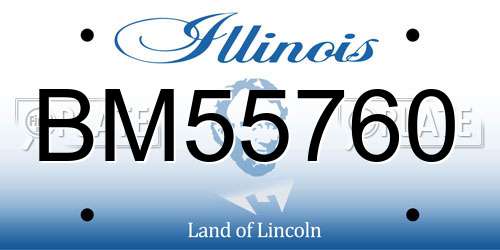 BM55760 Illinois License Plate