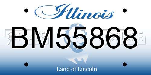 BM55868 Illinois License Plate