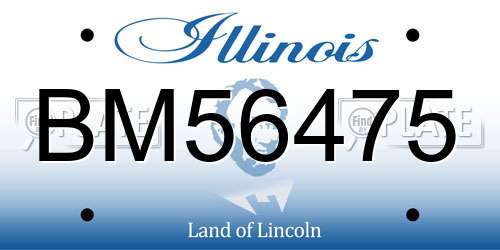 BM56475 Illinois License Plate
