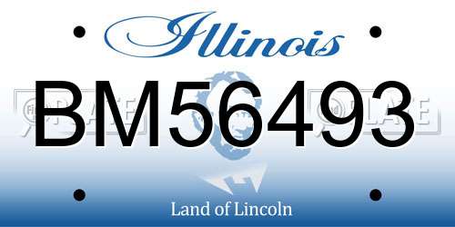 BM56493 Illinois License Plate