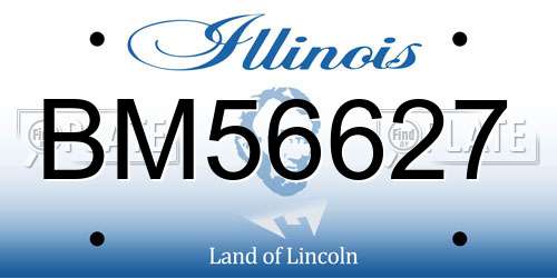 BM56627 Illinois License Plate