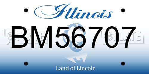 BM56707 Illinois License Plate