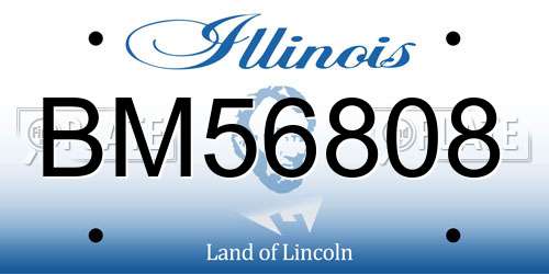 BM56808 Illinois License Plate