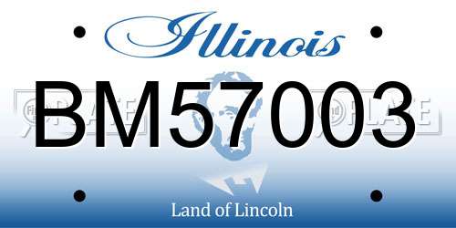 BM57003 Illinois License Plate