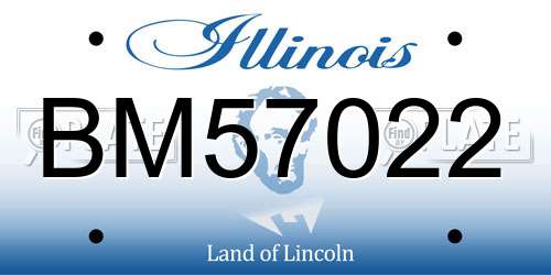 BM57022 Illinois License Plate