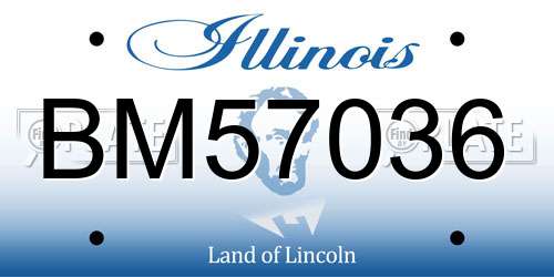 BM57036 Illinois License Plate