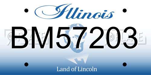 BM57203 Illinois License Plate