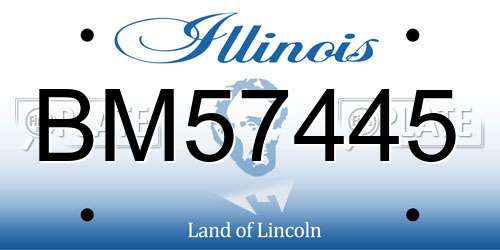 BM57445 Illinois License Plate