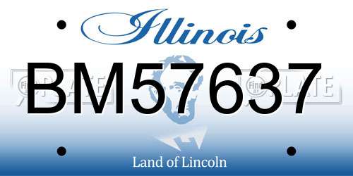 BM57637 Illinois License Plate