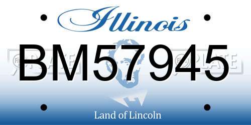 BM57945 Illinois License Plate