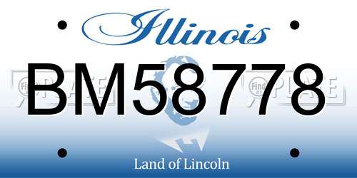 BM58778 Illinois License Plate