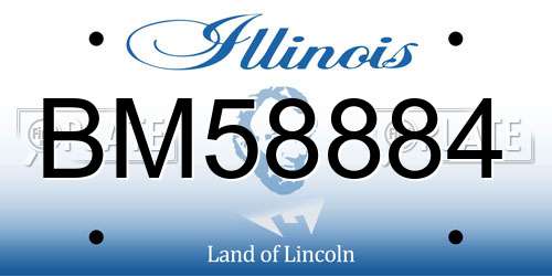 BM58884 Illinois License Plate