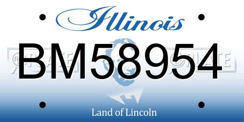 BM58954 Illinois License Plate