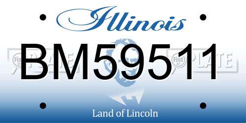 BM59511 Illinois License Plate