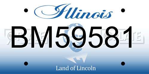 BM59581 Illinois License Plate