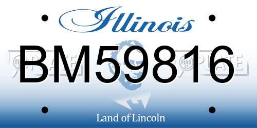 BM59816 Illinois License Plate