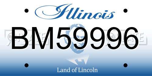 BM59996 Illinois License Plate