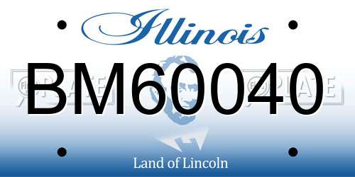 BM60040 Illinois License Plate