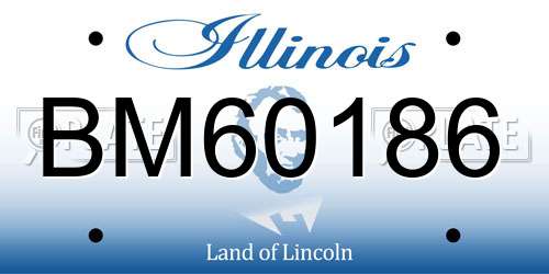 BM60186 Illinois License Plate