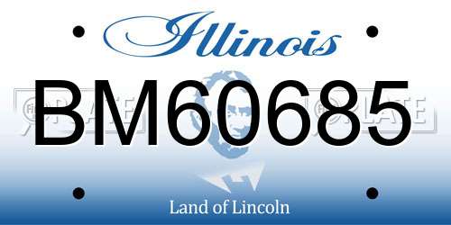 BM60685 Illinois License Plate