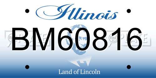 BM60816 Illinois License Plate
