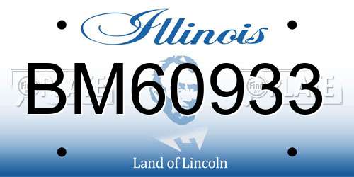 BM60933 Illinois License Plate