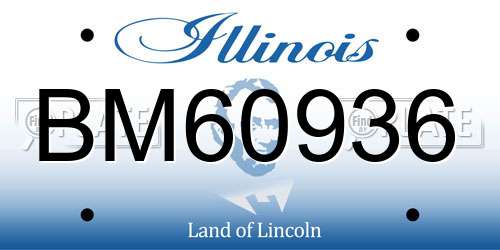 BM60936 Illinois License Plate