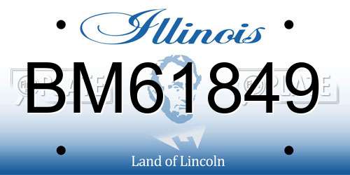 BM61849 Illinois License Plate