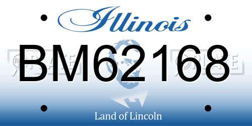 BM62168 Illinois License Plate